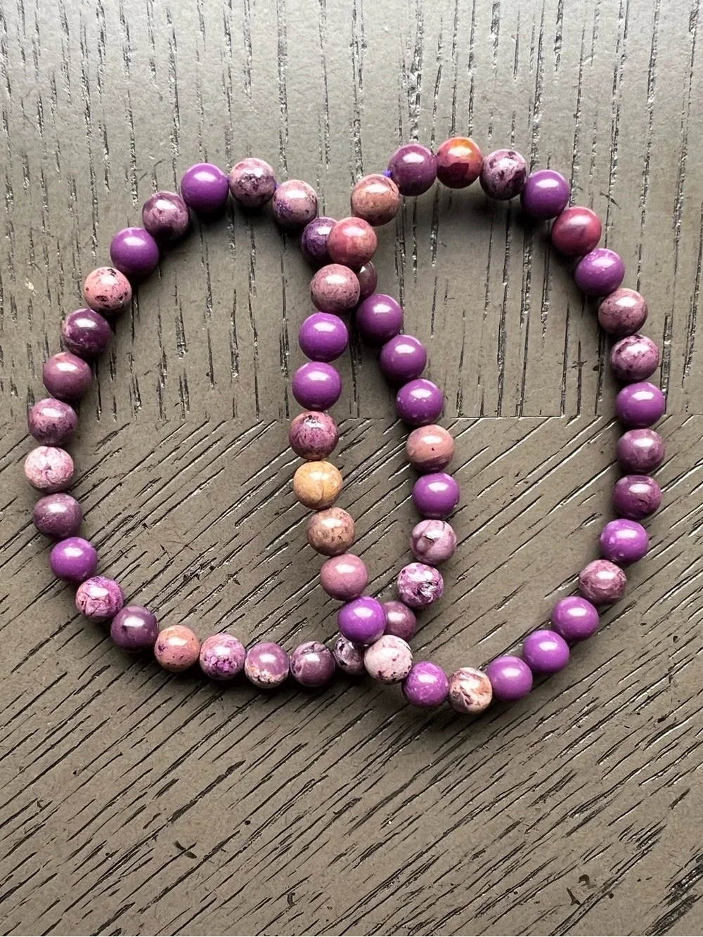 Purple sugilite bracelet 6mm SIZE 6.5’ ( ONE )
